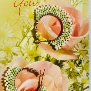 2 pair Beaded hoop earrings